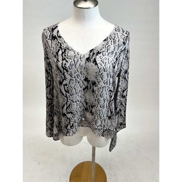 Parker Rita Snakeskin 100% Silk Layered Top - Picture 1 of 4